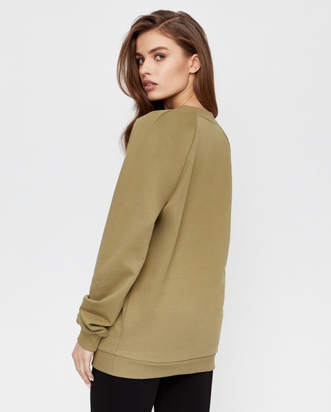 BALMAIN - Bawełniana bluza w kolorze khaki - zdjęcie produktu nr 1