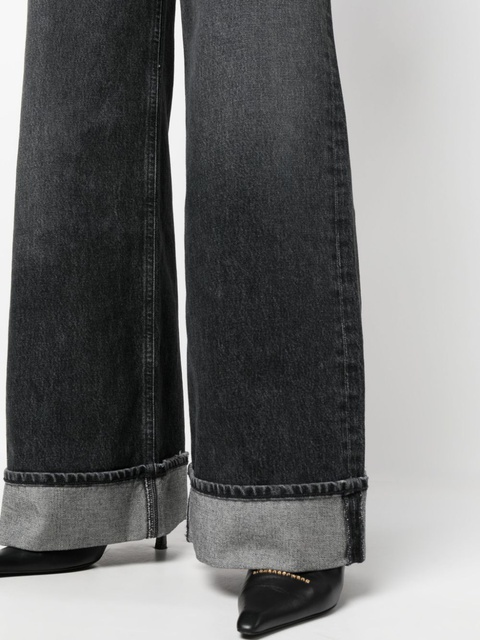 AGOLDE Dame wide-leg organic-cotton jeans - Black - zdjęcie produktu nr 2