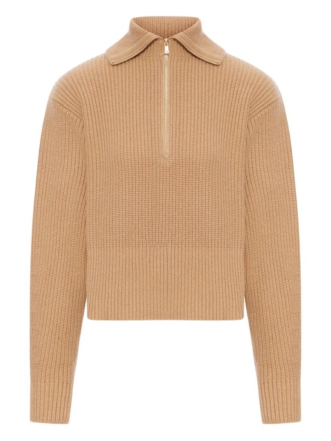 Max Mara ribbed zip-neck sweater - Neutrals - zdjęcie produktu nr 1