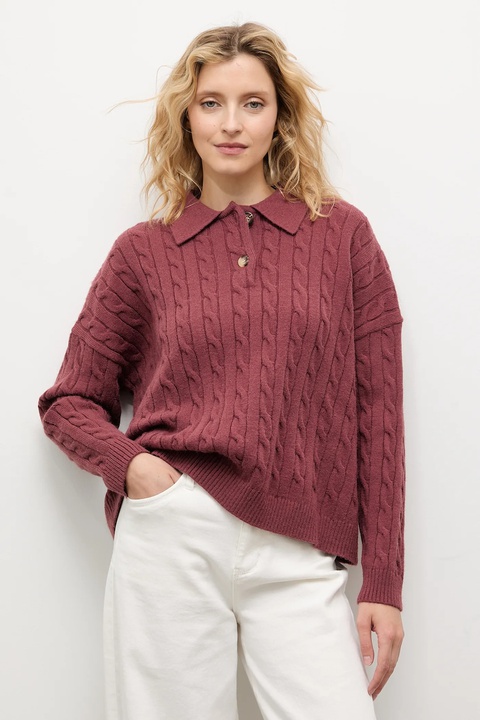 Answear.LAB sweter z kaszmirem damski kolor bordowy - zdjęcie produktu nr 1