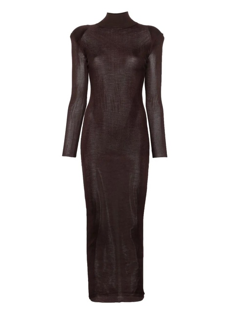 Self-Portrait knitted maxi dress - Brown - zdjęcie produktu nr 1