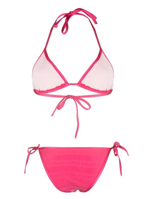 Balmain logo-print triangle-cup bikini - Pink - zdjęcie produktu nr 2