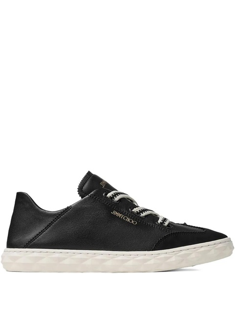 Jimmy Choo Diamond leather lace-up sneakers - Black - zdjęcie produktu nr 1