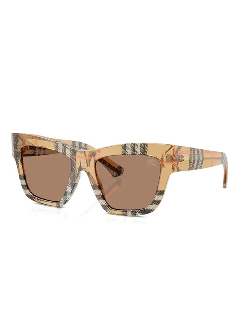 Burberry Eyewear check-pattern geometric sunglasses - Brown - zdjęcie produktu nr 2