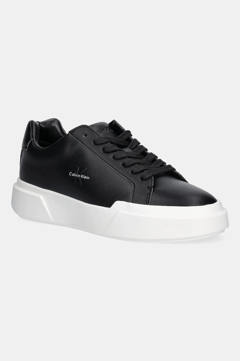 Calvin Klein sneakersy skórzane CHUNKY CUPSOLE LACEUP LTH damskie kolor czarny YW0YW01947 - zdjęcie produktu nr 1