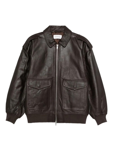 The Frankie Shop zip-fastening leather jacket - Brown - zdjęcie produktu nr 1