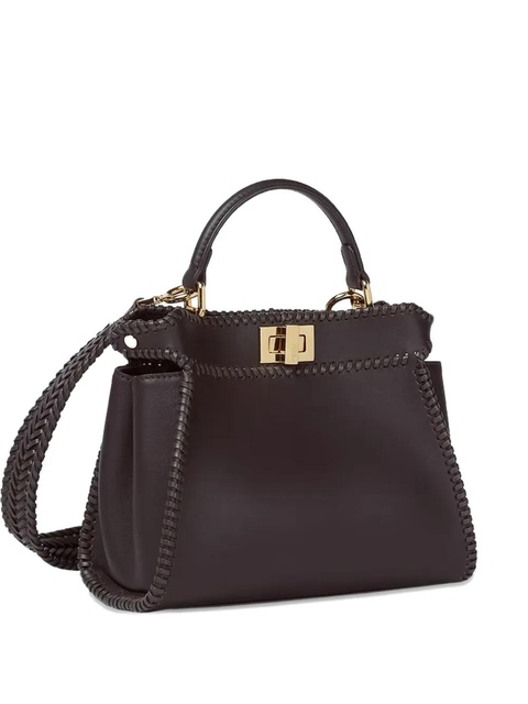 FENDI small Peekaboo braided tote bag - Brown - zdjęcie produktu nr 2