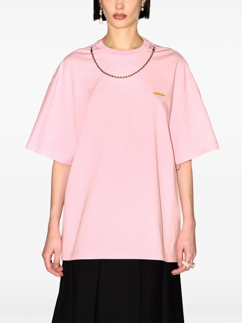 AMBUSH ball chain-detail T-shirt - Pink - zdjęcie produktu nr 2