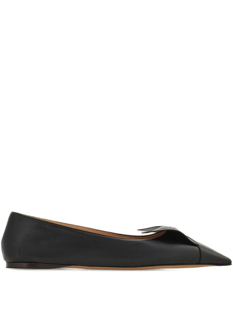 Ferragamo Bow leather ballerina shoes - Black - zdjęcie produktu nr 1