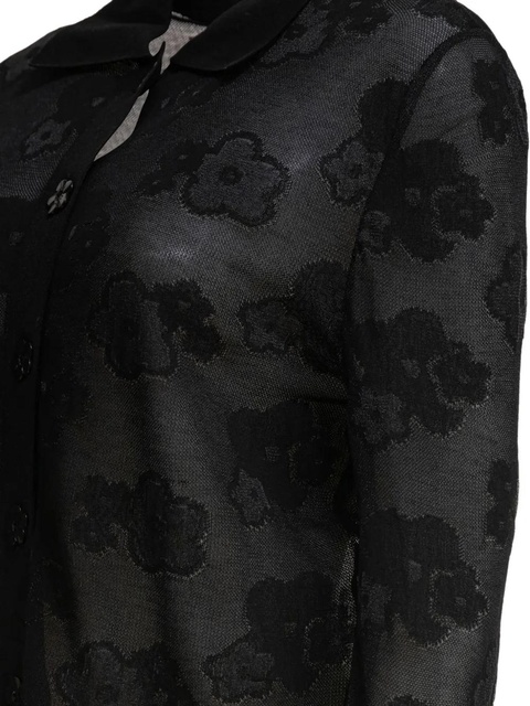 Cecilie Bahnsen Petra floral-jacquard shirt - Black - zdjęcie produktu nr 2