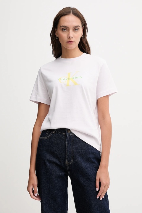 Calvin Klein Jeans t-shirt bawełniany damski kolor różowy LV047B865G - zdjęcie produktu nr 1
