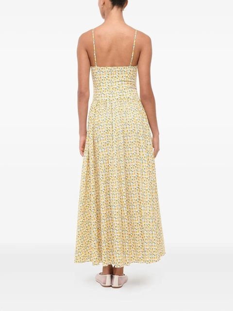 STAUD Dena floral-print midi dress - Yellow - zdjęcie produktu nr 1