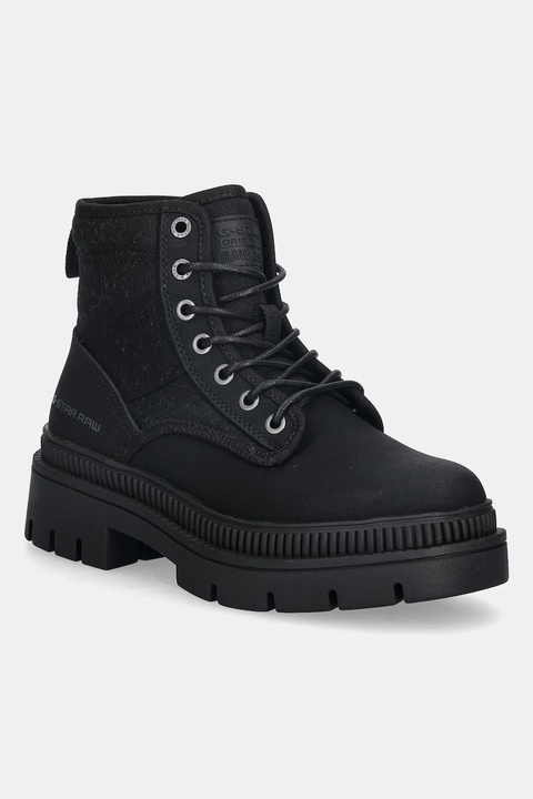 G-Star botki HUNTINGTON MID BSC W damskie kolor czarny na płaskim obcasie D28181-01-990 - zdjęcie produktu nr 1