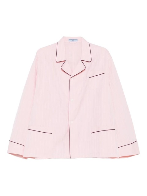 Prada striped contrast-trim shirt - Pink - zdjęcie produktu nr 1