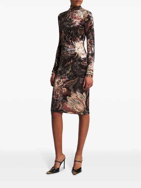 ETRO printed chenille midi dress - Black - zdjęcie produktu nr 2