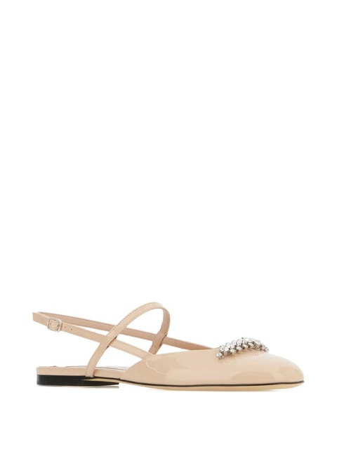 Jimmy Choo crystal-embellished ballet flats - Neutrals - zdjęcie produktu nr 1