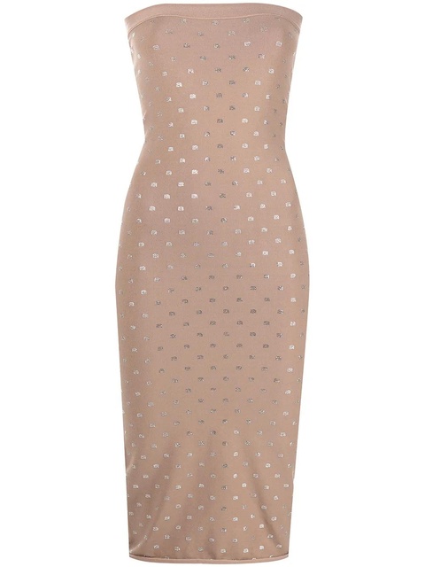 Alexander Wang STRAPLESS MIDI DRESS WITH ELASTIC - Brown - zdjęcie produktu nr 1