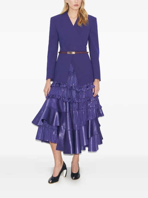 Tory Burch Liquid jersey ruffle pleated midi skirt - Blue - zdjęcie produktu nr 2