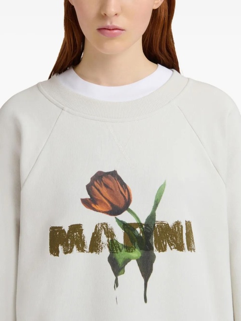 Marni floral-print sweatshirt - White - zdjęcie produktu nr 2