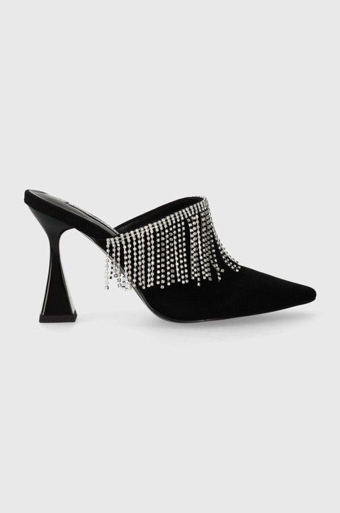 Karl Lagerfeld klapki zamszowe DEBUT II damskie kolor czarny na szpilce KL32004 - zdjęcie produktu nr 1