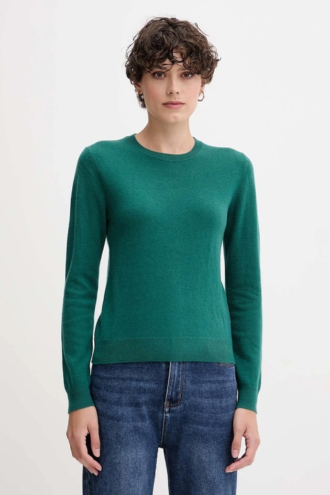 United Colors of Benetton sweter wełniany damski kolor zielony lekki 1002D1K01 - zdjęcie produktu nr 1
