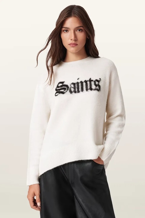 AllSaints sweter z dodatkiem wełny SAINTS damski kolor czarny W100KD - zdjęcie produktu nr 1