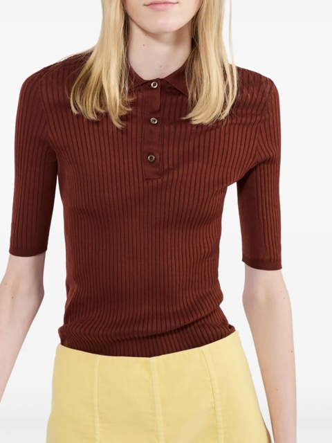 Prada cotton polo top - Brown - zdjęcie produktu nr 2