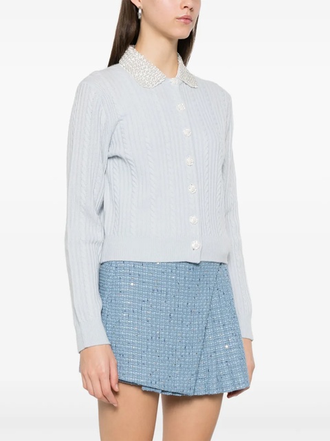 Maje embellished-collar cardigan - Blue - zdjęcie produktu nr 1