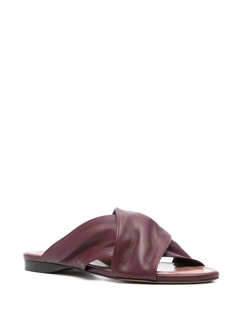 Paris Texas leather slides - Red - zdjęcie produktu nr 2