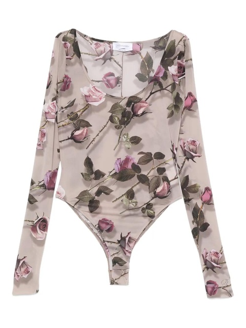 Blumarine floral-print body - Grey - zdjęcie produktu nr 1