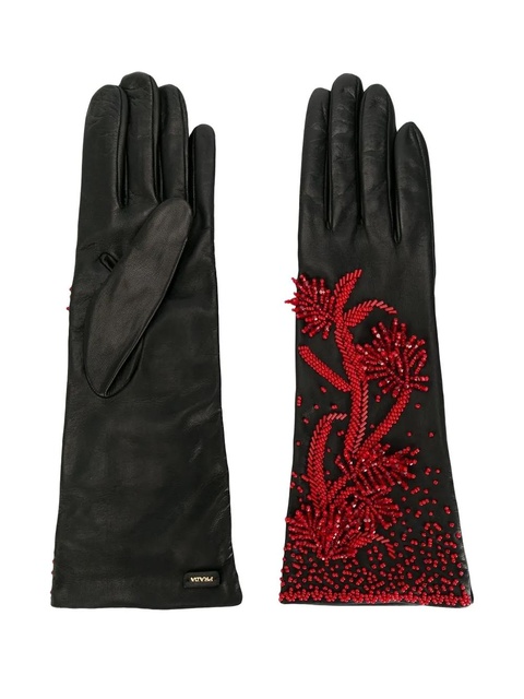 Prada floral appliqué gloves - Black - zdjęcie produktu nr 1