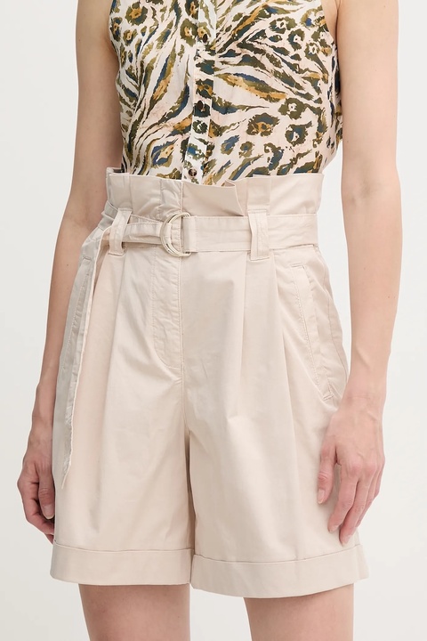 Marc Aurel szorty damskie kolor beżowy gładkie high waist 1862-2300-93419 - zdjęcie produktu nr 1