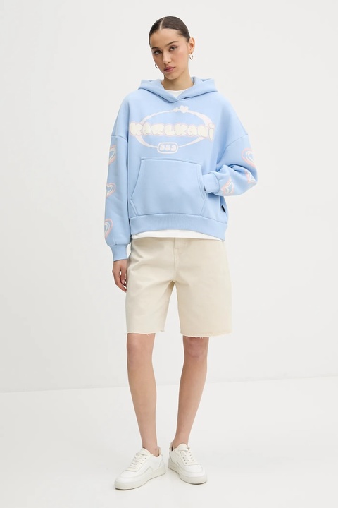 Karl Kani bluza damska kolor niebieski z kapturem z nadrukiem 61210082 - zdjęcie produktu nr 1