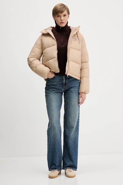 Tommy Jeans sweter z dodatkiem wełny damski kolor brązowy ciepły z golfem DW0DW21686 - zdjęcie produktu nr 2