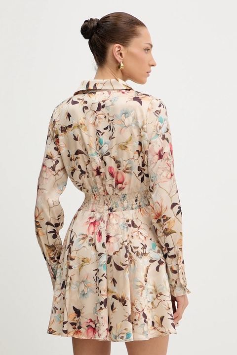 Guess sukienka CONCETTA kolor beżowy mini rozkloszowana W5YK00 WF1T2 - zdjęcie produktu nr 2