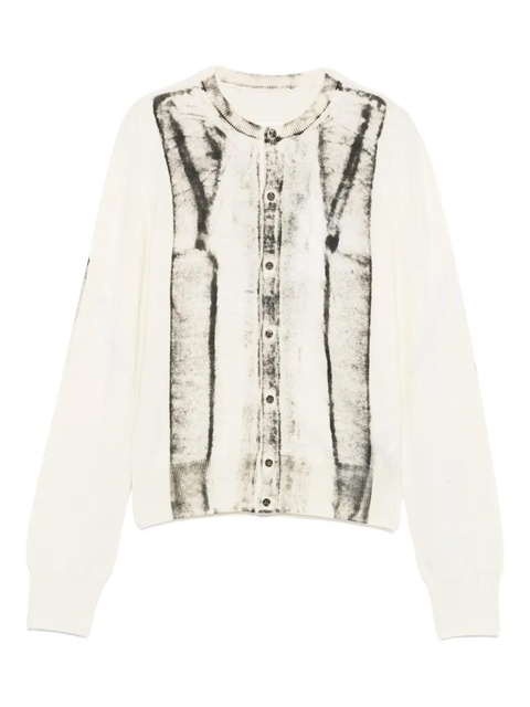 MM6 Maison Margiela cardigan-print jumper - White - zdjęcie produktu nr 1