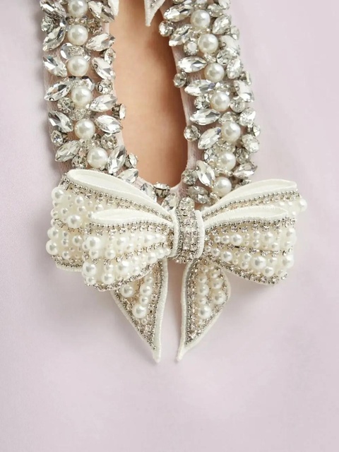 Self-Portrait crystal-embellished bow mini dress - Pink - zdjęcie produktu nr 2