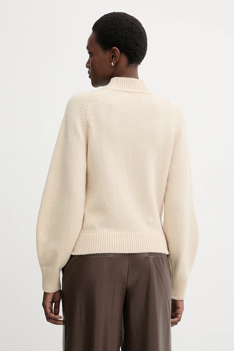 Sessun sweter wełniany damski kolor beżowy z półgolfem 25109005 - zdjęcie produktu nr 2