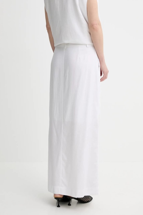 Gestuz spódnica z domieszką lnu kolor biały maxi prosta 10910283 - zdjęcie produktu nr 2