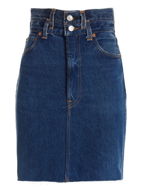 RE/DONE high-waisted denim skirt - Blue - zdjęcie produktu nr 2
