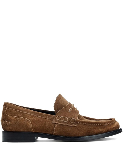 Alexander Wang logo-plaque suede loafers - Brown - zdjęcie produktu nr 1
