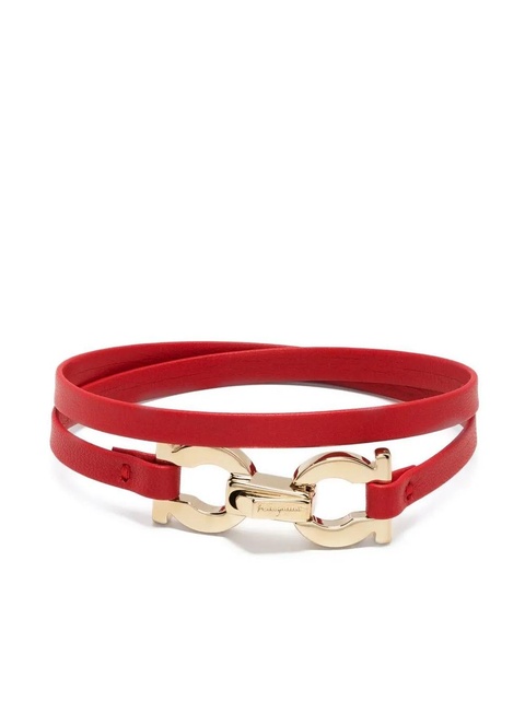 Ferragamo Gancini-plaque leather bracelet - Red - zdjęcie produktu nr 1