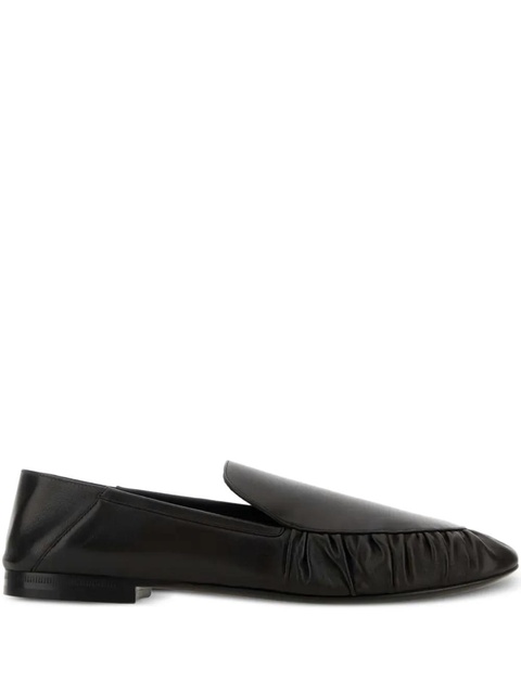 Saint Laurent Alain ruffled leather loafers - Black - zdjęcie produktu nr 1