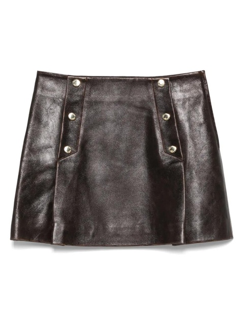 SANDRO leather mini skirt - Brown - zdjęcie produktu nr 1