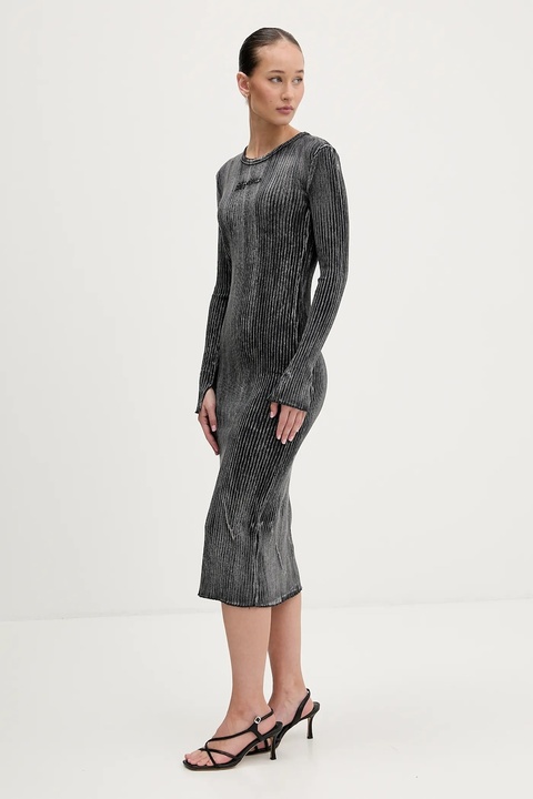 Karl Lagerfeld Jeans sukienka kolor szary midi dopasowana B1W13055 - zdjęcie produktu nr 2