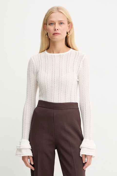 Twinset sweter damski kolor beżowy lekki 252TP3181 - zdjęcie produktu nr 1