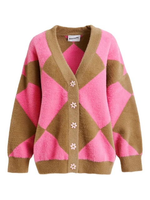 Essentiel Antwerp Iwho diamond-pattern cardigan - Pink - zdjęcie produktu nr 1