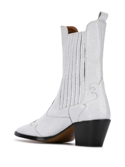 Paris Texas snakeskin effect cowboy boots - White - zdjęcie produktu nr 1