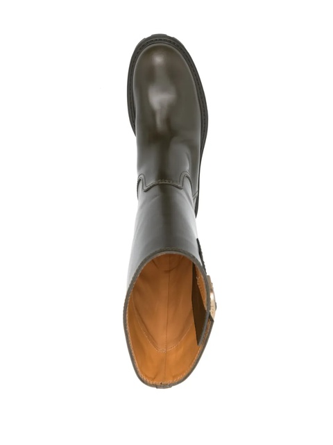 Tod's buckle-detail leather boots - Green - zdjęcie produktu nr 2