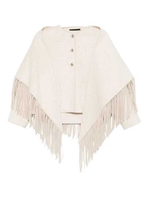 Maje fringed single-breasted coat - Neutrals - zdjęcie produktu nr 1